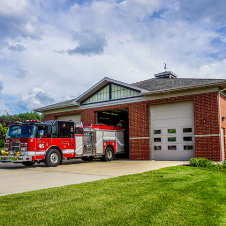 Tinley Park Fire StationArchitectural Resource Corp, Arc architect, sustainable, architecture, Illinois, construction managers, civic, design, master planning